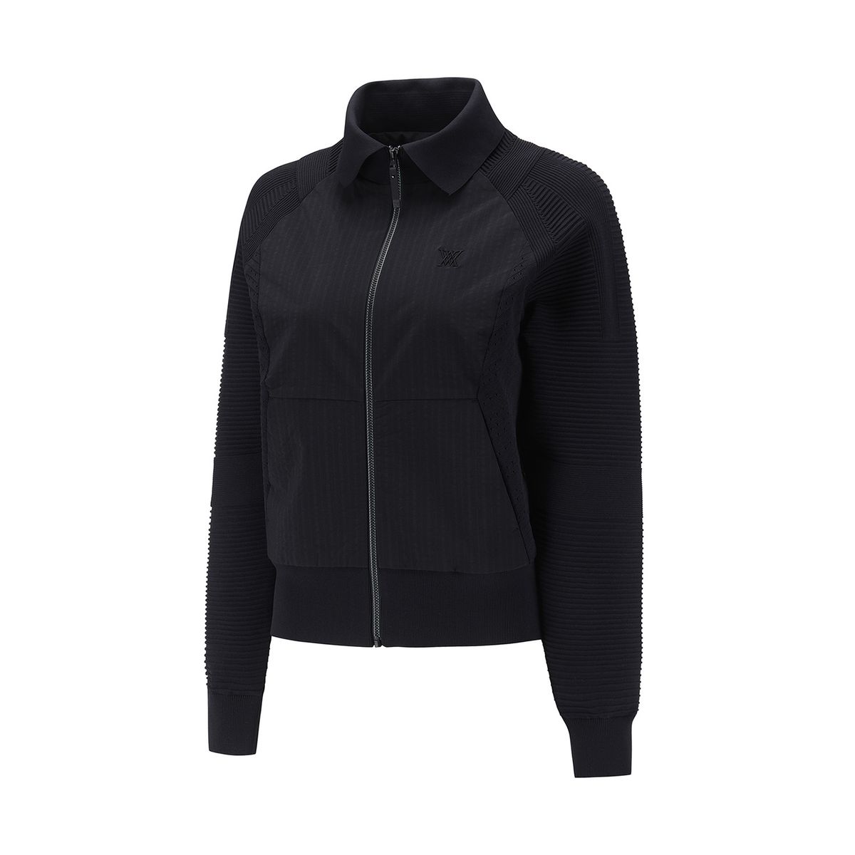 어뉴골프(ANEW GOLF) WOMEN FA HYBRID KNIT CARDIGAN_BK
