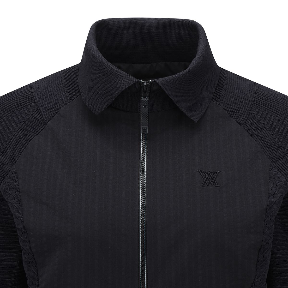 어뉴골프(ANEW GOLF) WOMEN FA HYBRID KNIT CARDIGAN_BK