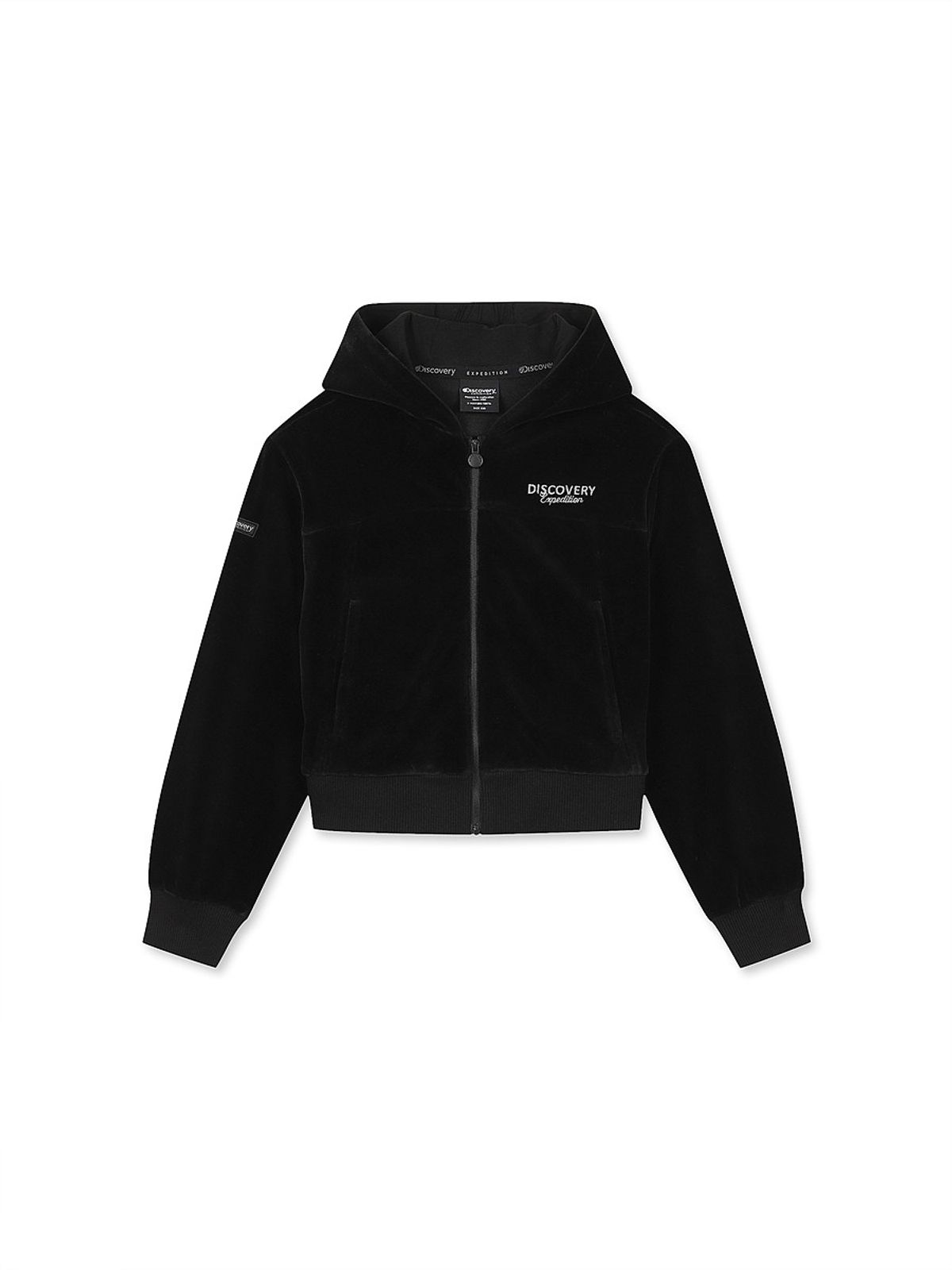 디스커버리 키즈(DISCOVERY KIDS) 여아 벨로아 후드 자켓 (BLACK)