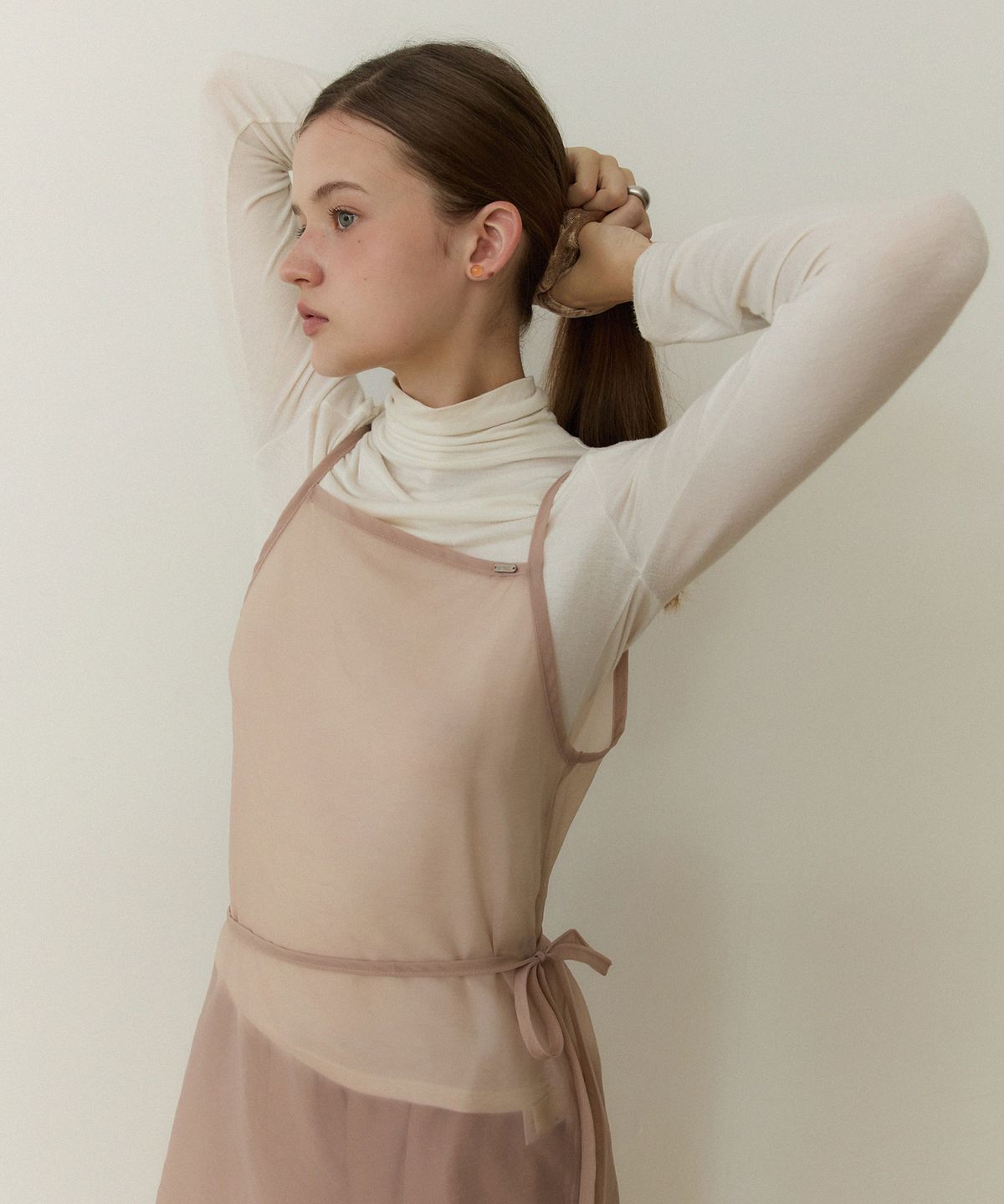 어다울(ADAUL) Grace sheer layered set - ash pink