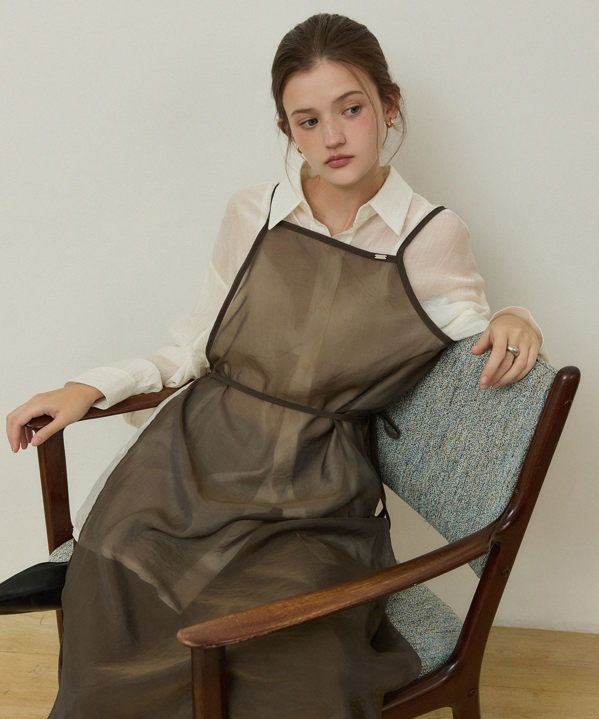 어다울(ADAUL) Grace sheer layered set - brown