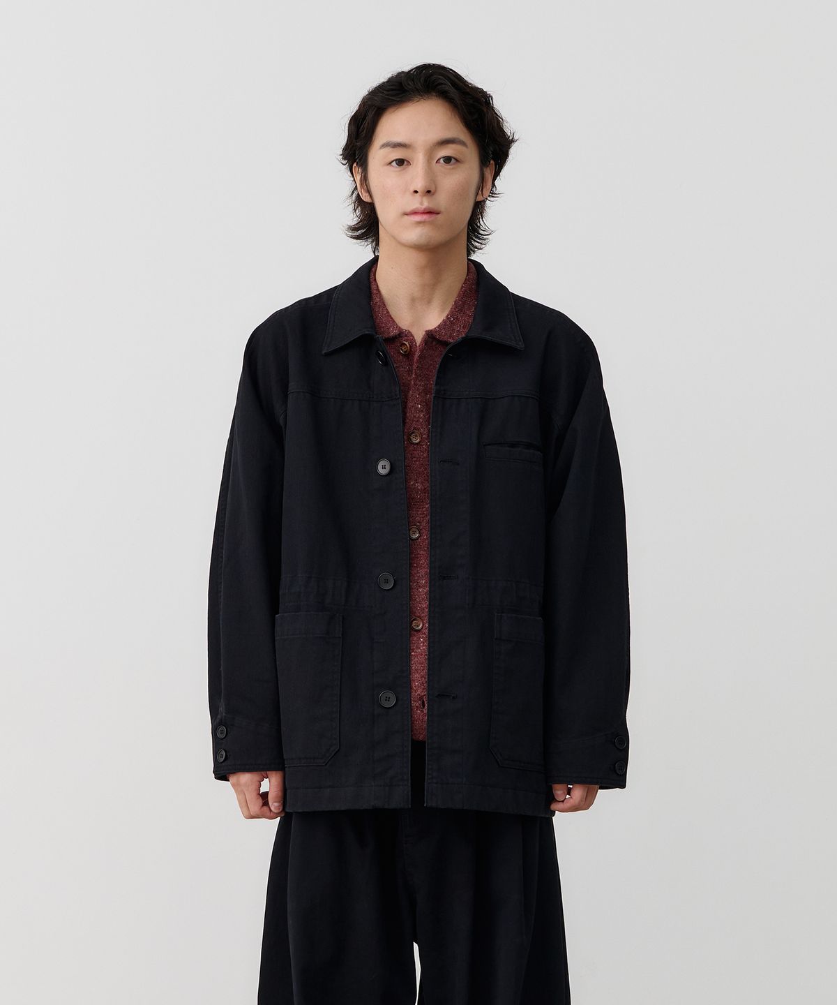 노운(NOUN) faded chore jacket (black)