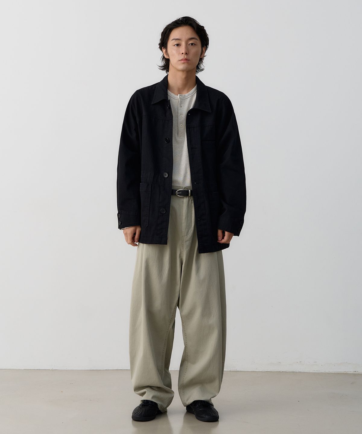 노운(NOUN) faded chore jacket (black)