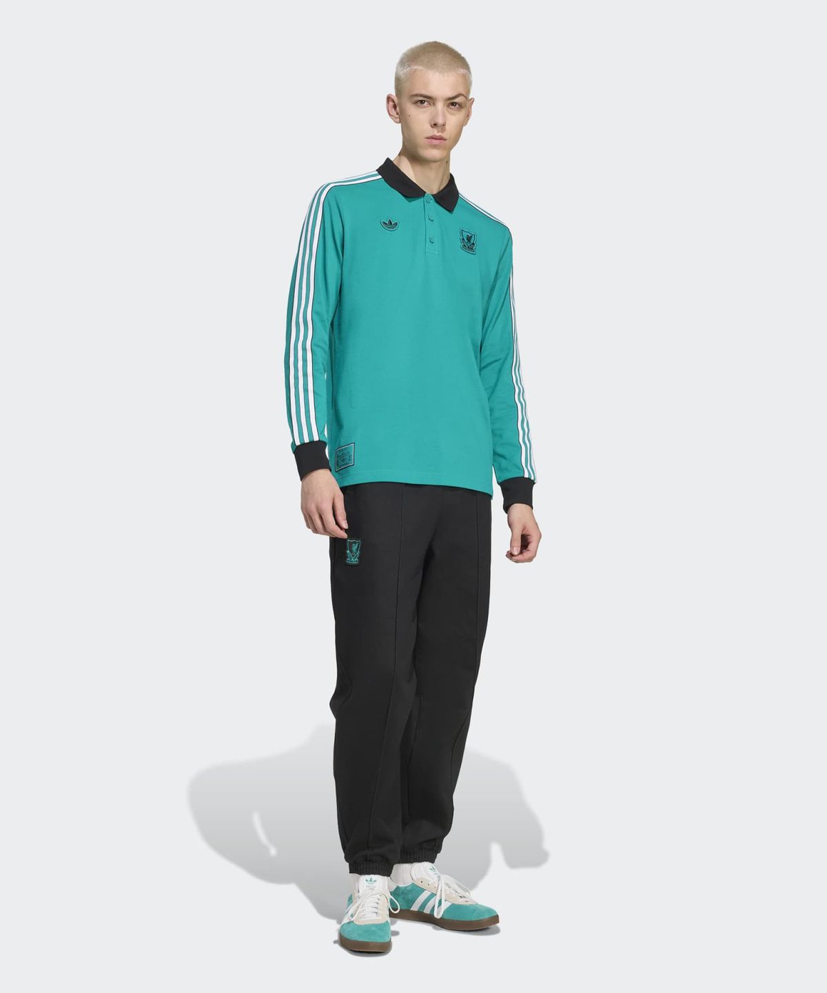 아디다스(ADIDAS) 리버풀 FC 테라스 아이콘 롱 슬리브 폴로 셔츠 - 민트 / JW5471