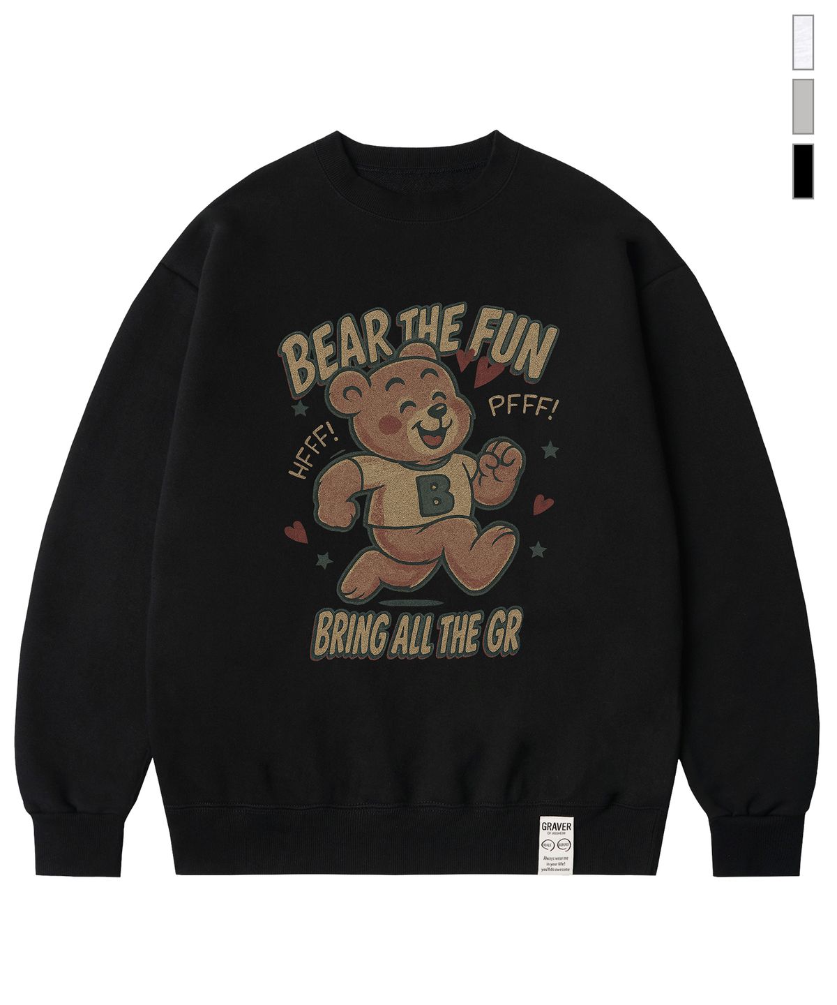 그레이버(GRAVER) [UNISEX]RUNNING BEAR 맨투맨_3color