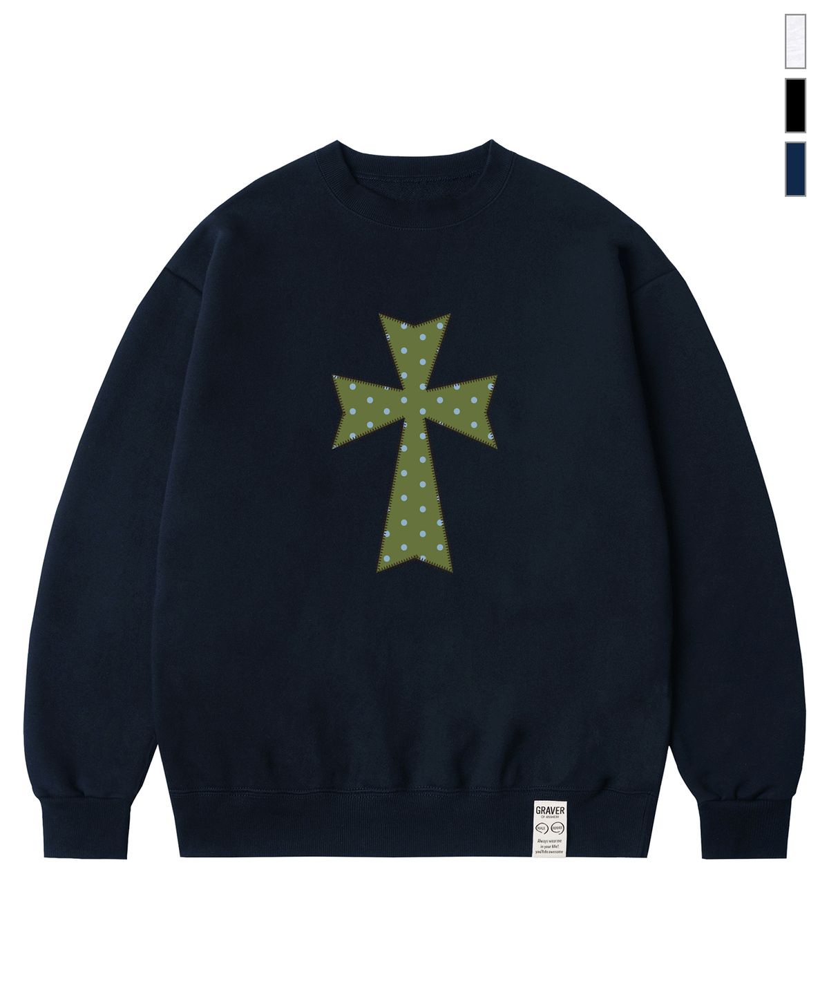그레이버(GRAVER) [UNISEX]DOT CROSS 맨투맨_4color