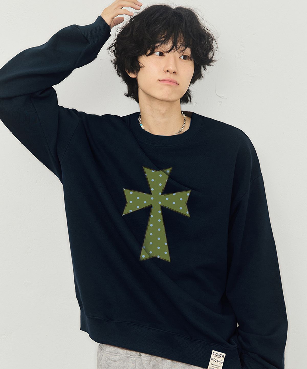 그레이버(GRAVER) [UNISEX]DOT CROSS 맨투맨_4color