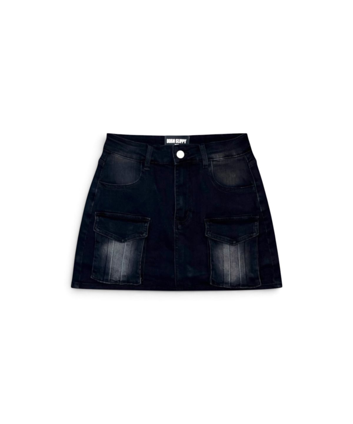 본슬리피(BORN SLIPPY) Vintage Wash Cargo Skirt (Black)