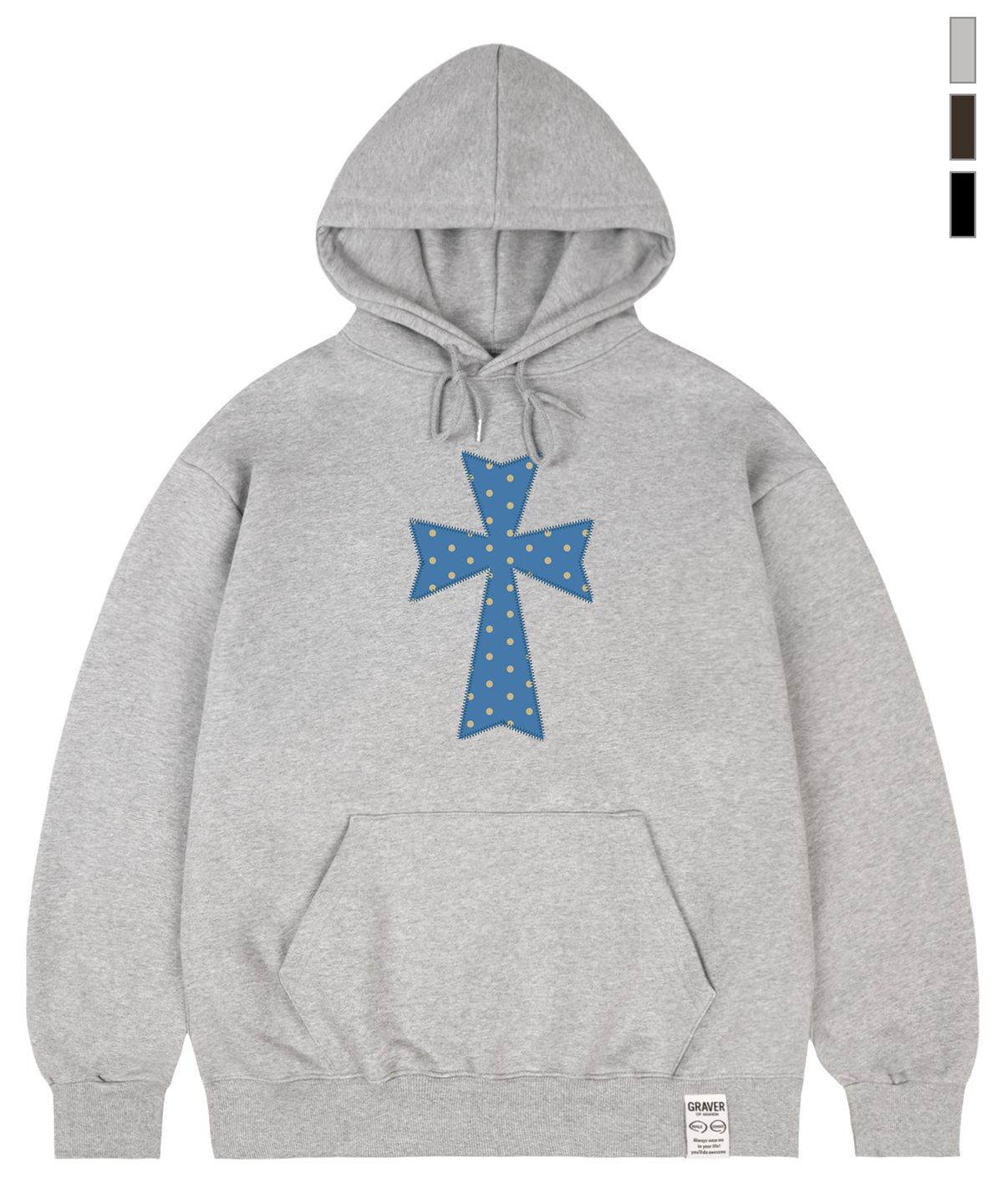 그레이버(GRAVER) [UNISEX]DOT CROSS 후드티_4color