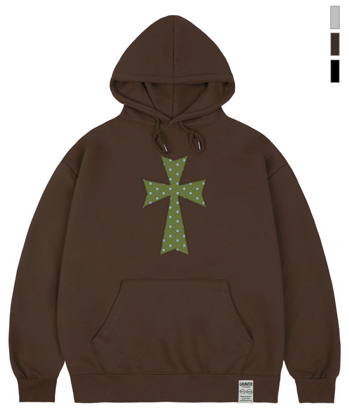 그레이버(GRAVER) [UNISEX]DOT CROSS 후드티_4color