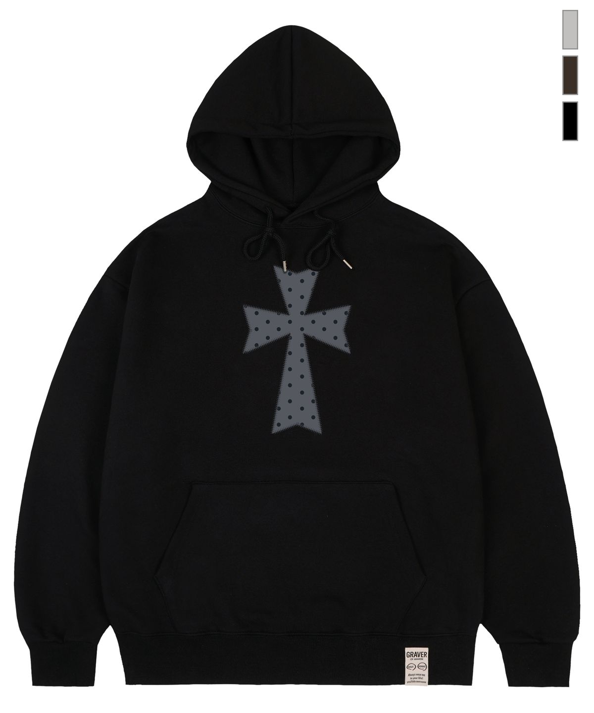 그레이버(GRAVER) [UNISEX]DOT CROSS 후드티_4color