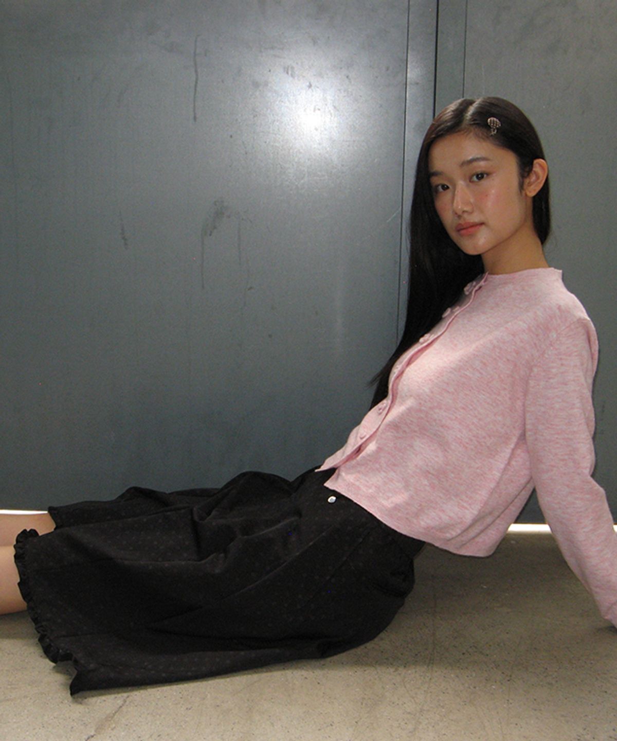 론론(RONRON) HANDMADE BLOSSOM CARDIGAN PINK