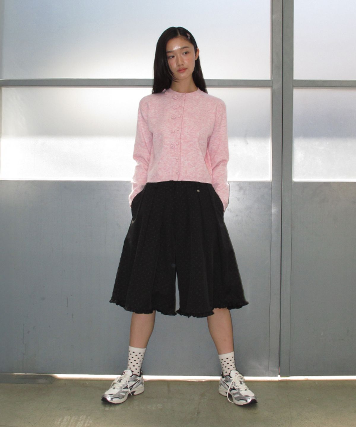 론론(RONRON) HANDMADE BLOSSOM CARDIGAN PINK