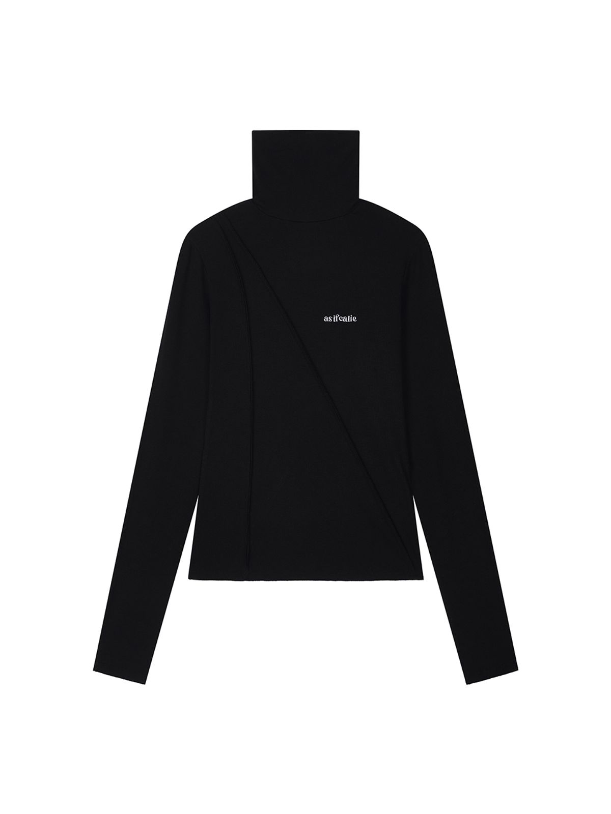 에즈이프 캘리(ASIF CALIE) CUT-OFF TURTLENECK LONG SLEEVE BLACK