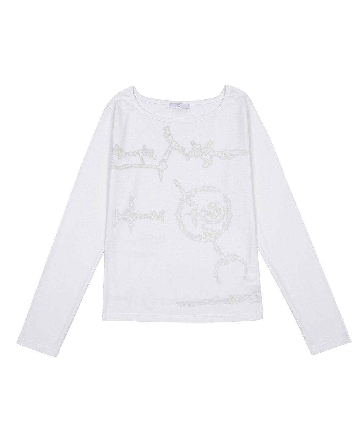 어니브(ANIV) STUDDED LONG SLEEVE OFF-SHOULDER WHITE
