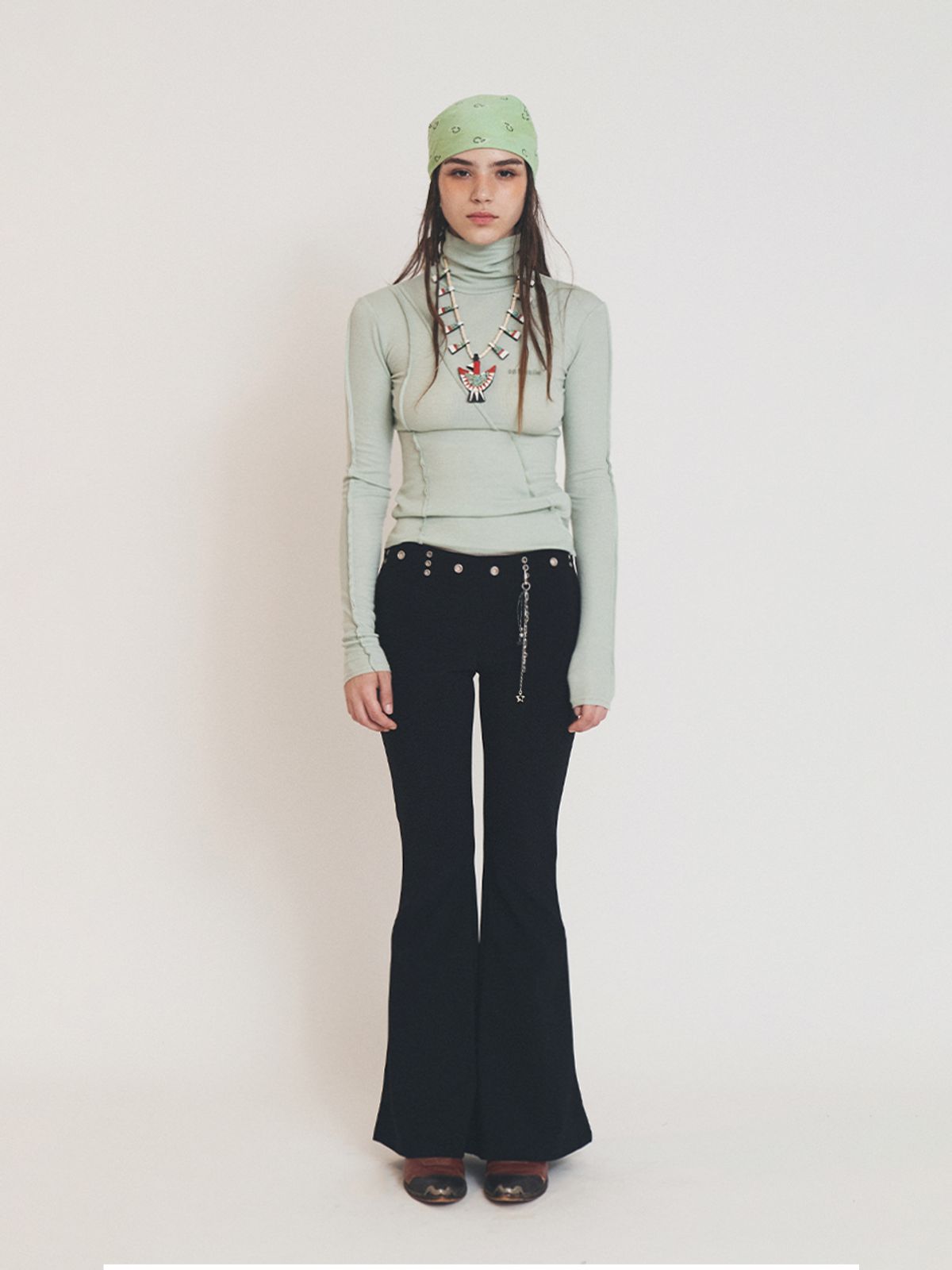 에즈이프 캘리(ASIF CALIE) CUT-OFF TURTLENECK LONG SLEEVE MINT