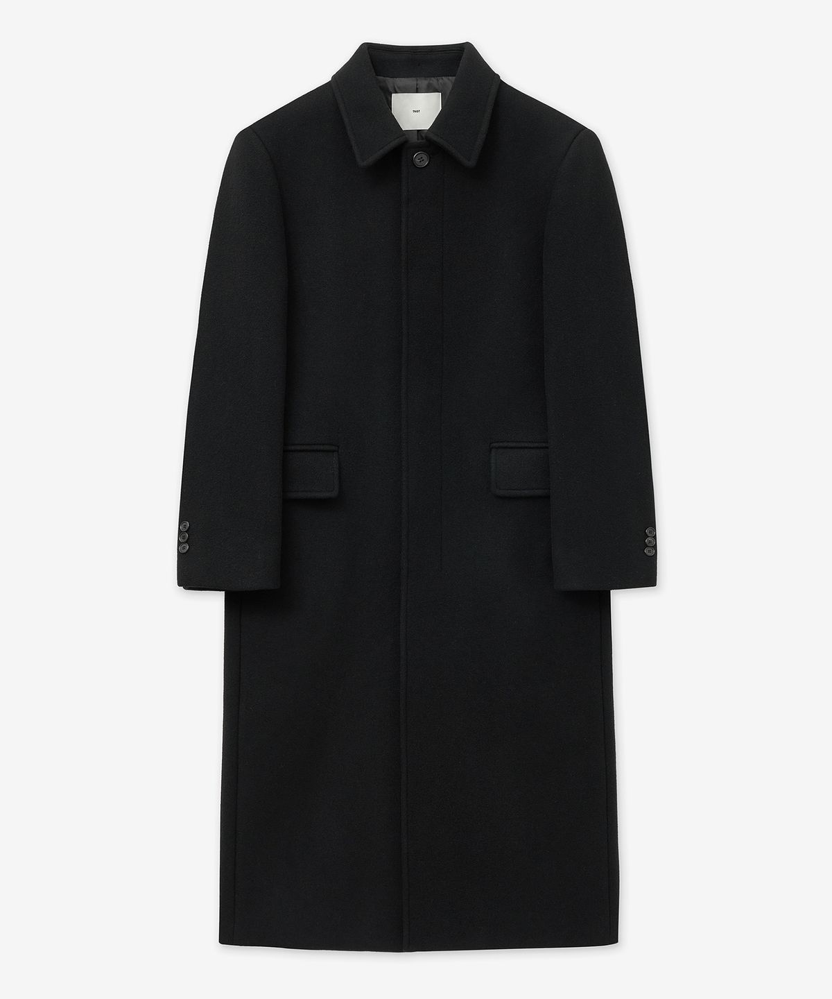 티엔지티(TNGT) Wool Blended Balmacaan Coat (Black) TNCO5F100BK