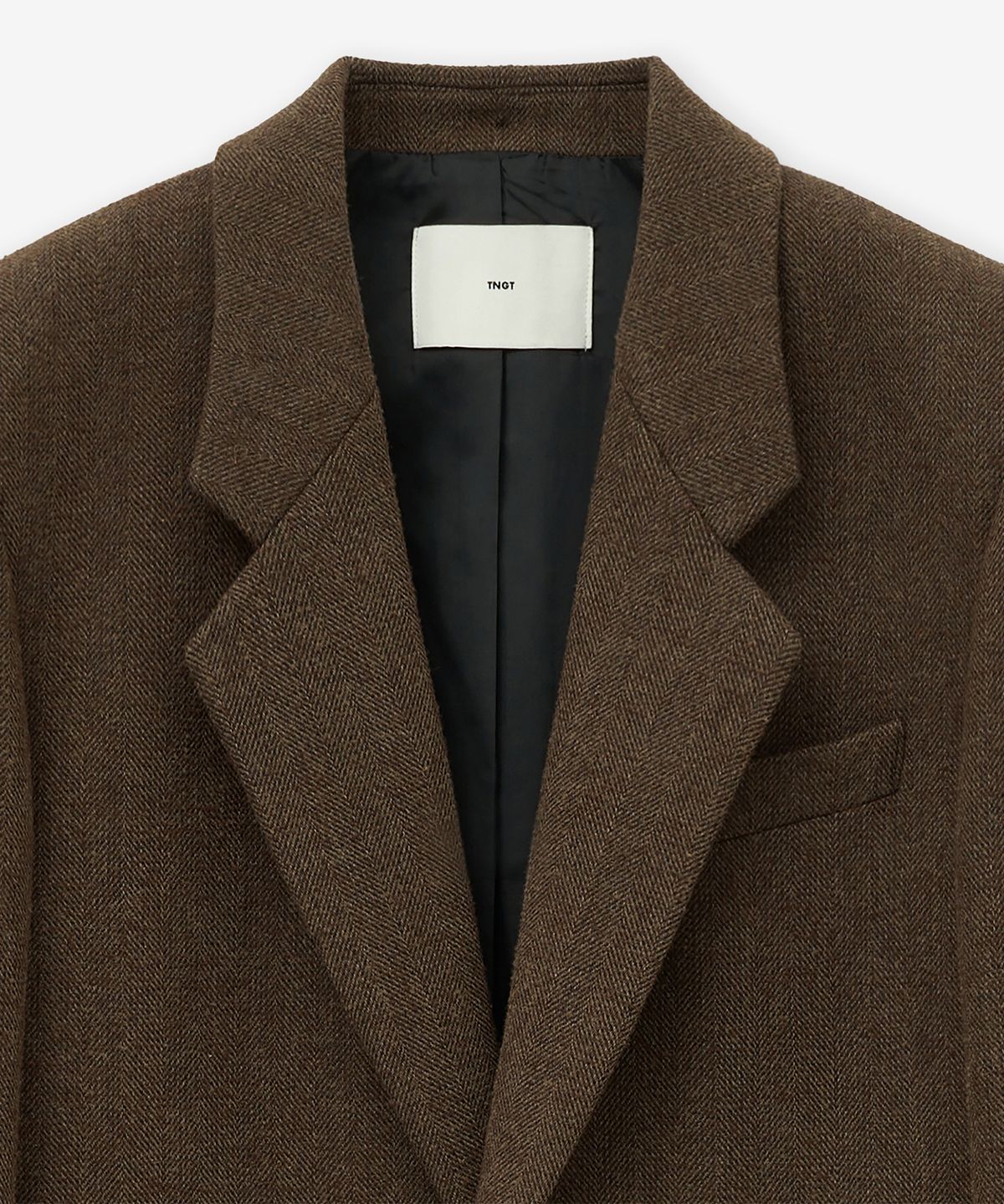 티엔지티(TNGT) Herringbone Oversized Single Coat (Red Brown) TNCO5F103W2