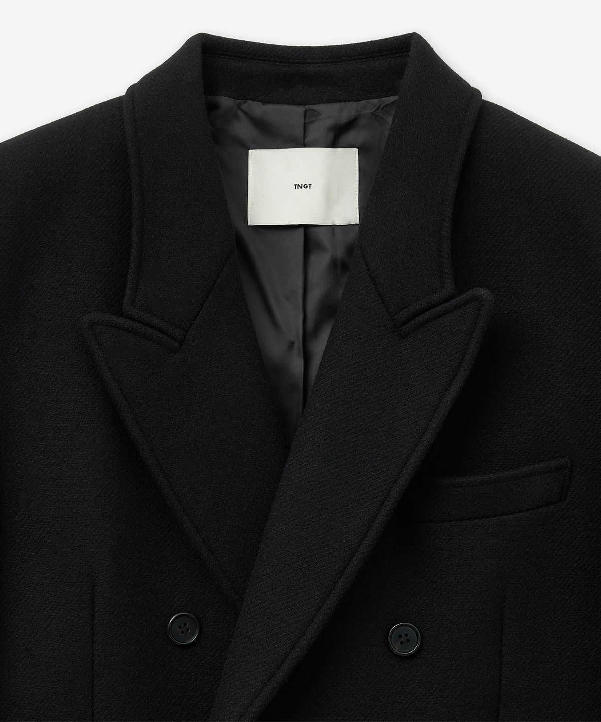 티엔지티(TNGT) Heavy Wool Double-breasted Coat (Black) TNCO5F101BK