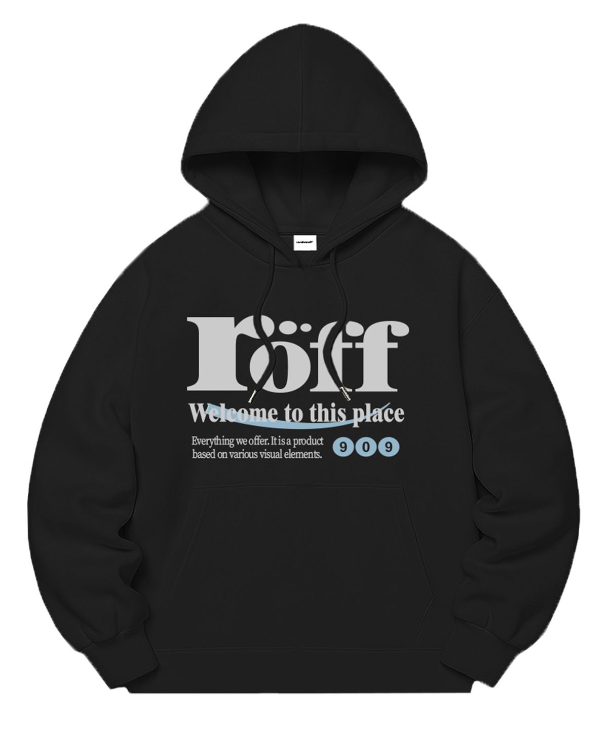 랜덤오프(RANDOMOFF) [기모선택] RÖFF TYPE PLAY SEMI OVER FIT HOODIE (5color)