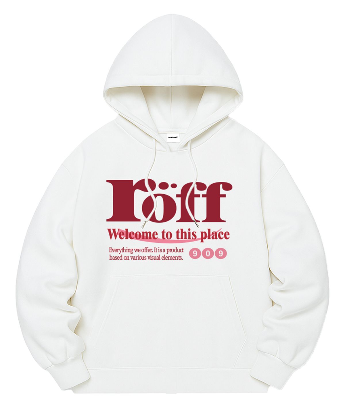 랜덤오프(RANDOMOFF) [기모선택] RÖFF TYPE PLAY SEMI OVER FIT HOODIE (5color)