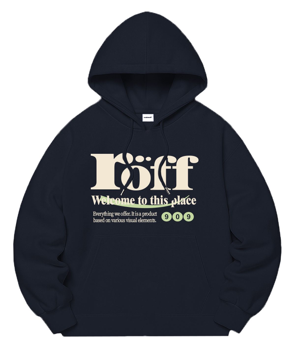 랜덤오프(RANDOMOFF) [기모선택] RÖFF TYPE PLAY SEMI OVER FIT HOODIE (5color)
