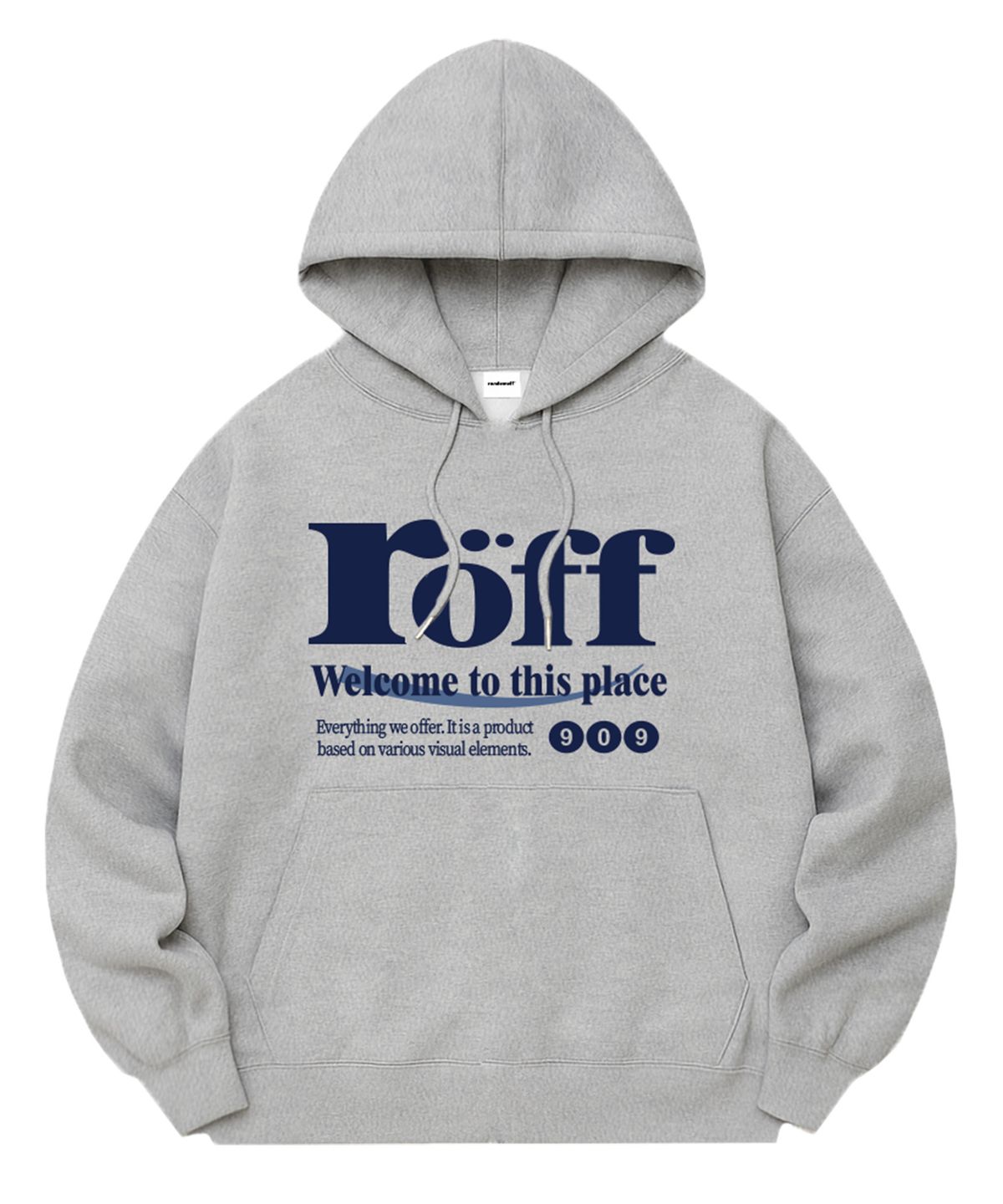 랜덤오프(RANDOMOFF) [기모선택] RÖFF TYPE PLAY SEMI OVER FIT HOODIE (5color)