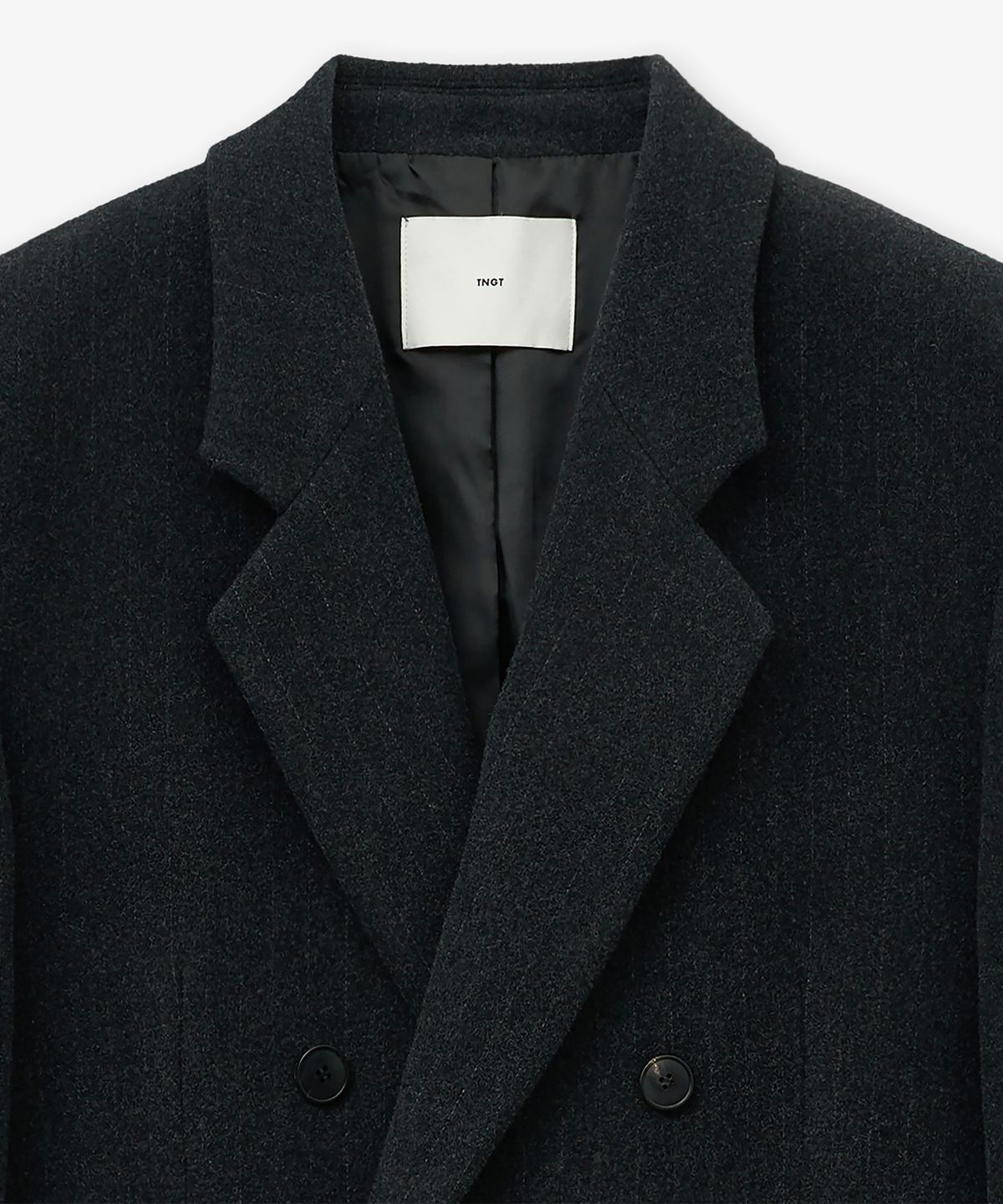 티엔지티(TNGT) Pin-stripe Tailored Double-breasted Coat (Gray) TNCO5F102G2