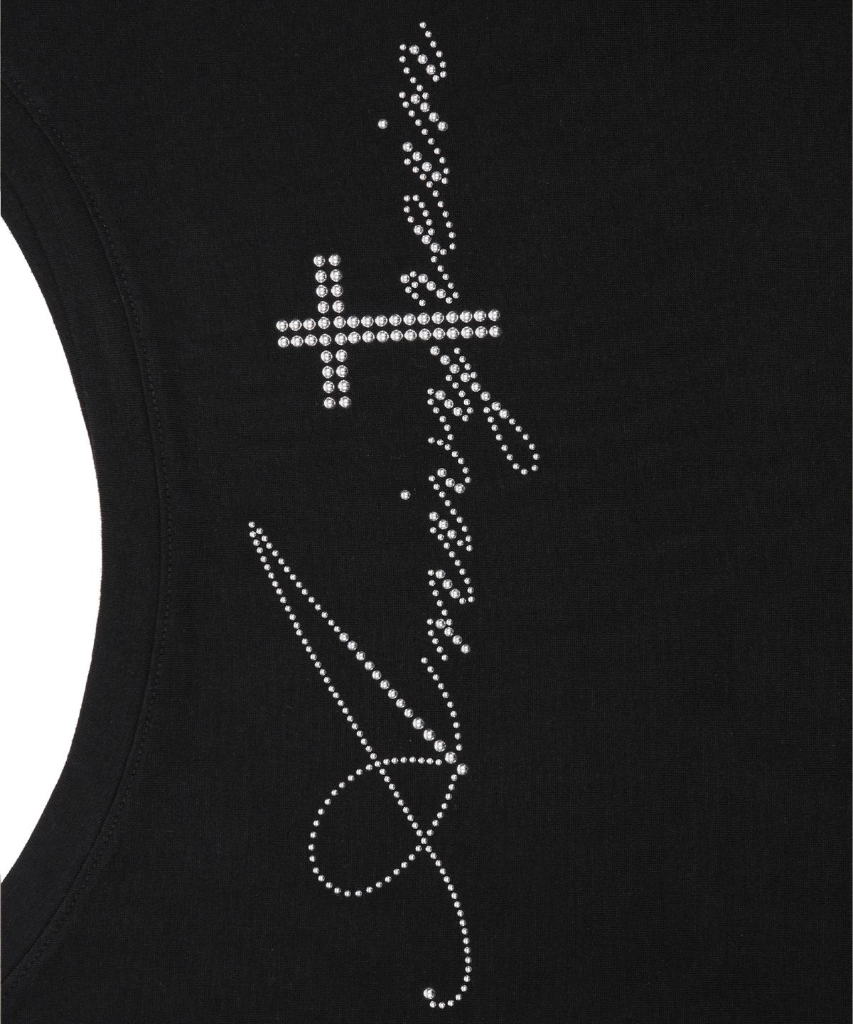 어니브(ANIV) STUDDED LONG SLEEVE OFF-SHOULDER BLACK