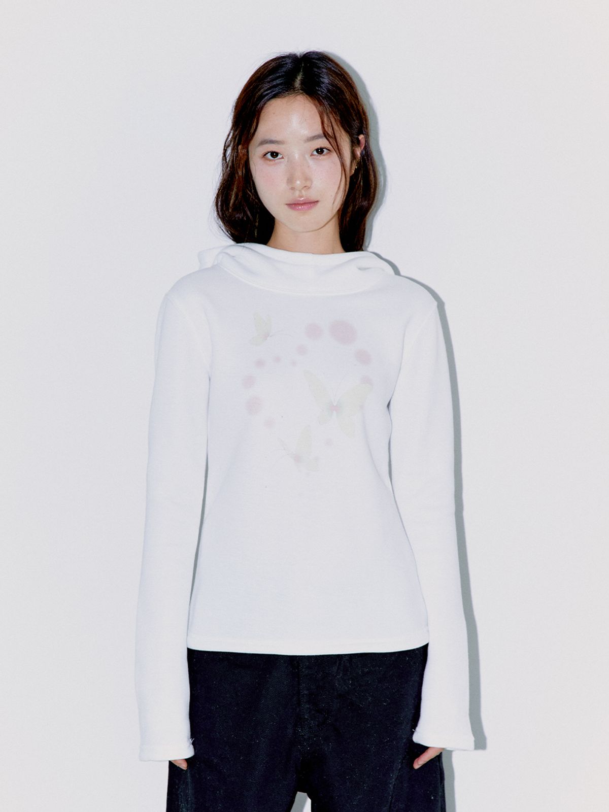 오피쉬(OAFISH) BUTTERFLY COWL HOODIE IVORY