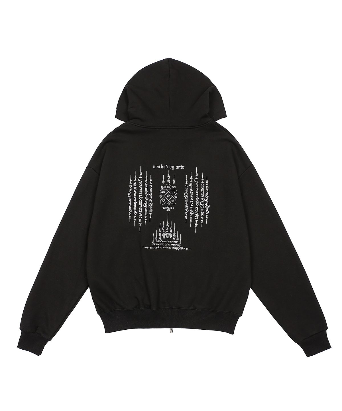 어니브(ANIV) BIZ TRACK HOODIE ZIP-UP BLACK