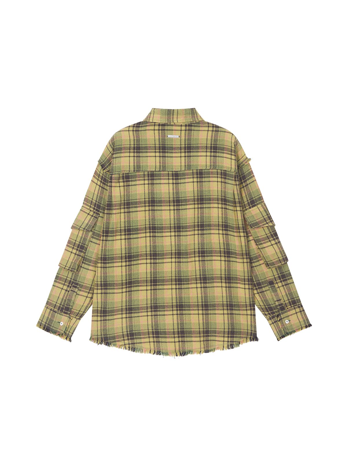 에즈이프 캘리(ASIF CALIE) RAW EDGE CARGO CHECK SHIRT GREEN