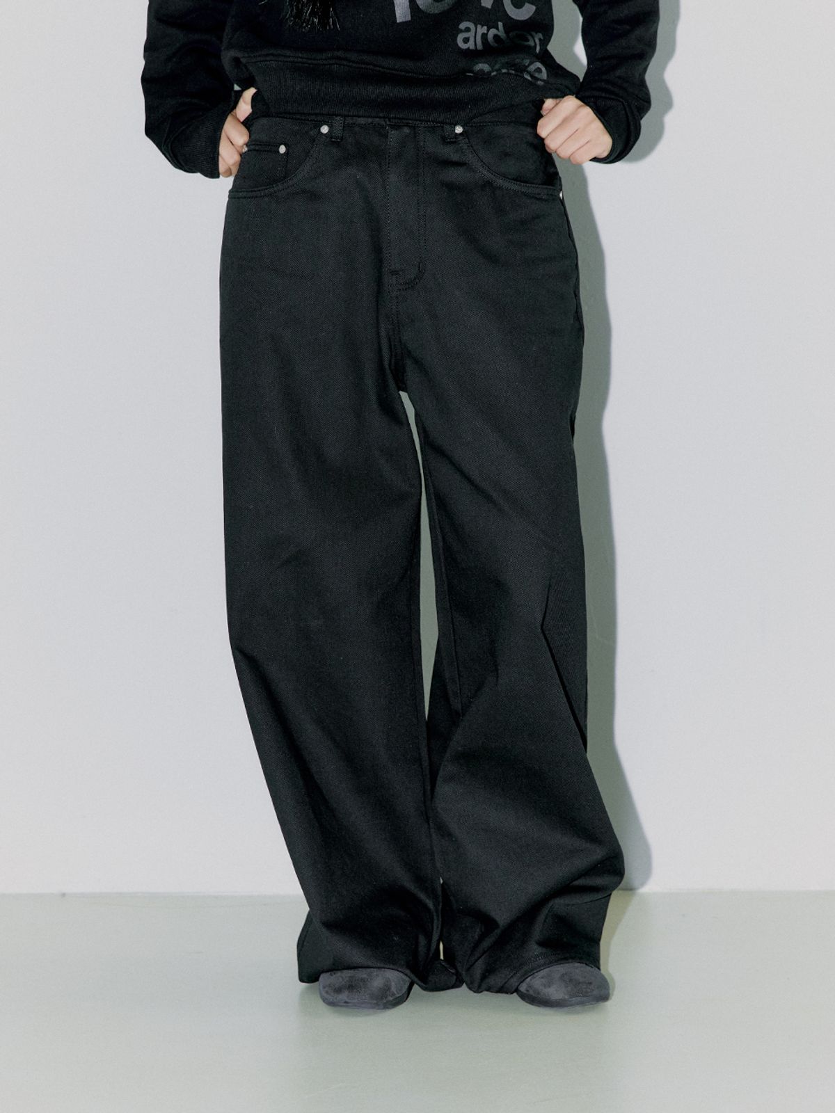 오피쉬(OAFISH) OAF LOGO COTTON PANTS, BLACK