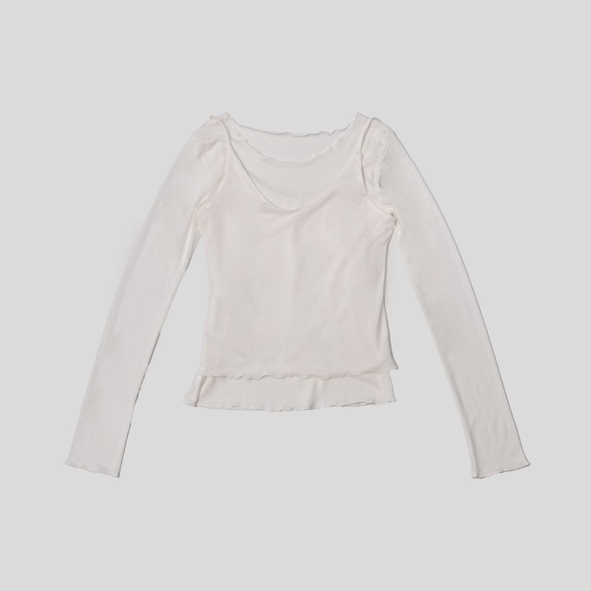 던드롭(DUNDROP) DD_Simple layered long sleeve top set_2color