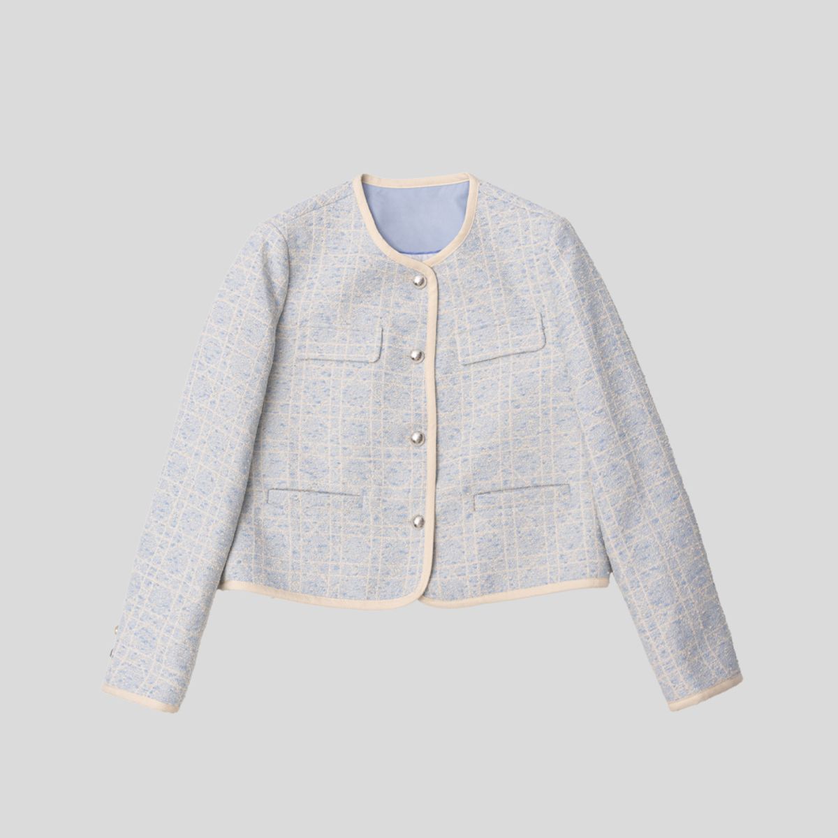 던드롭(DUNDROP) DD_Elegant tweed jacket_BLUE