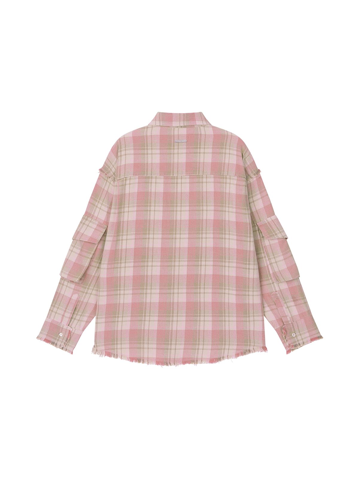 에즈이프 캘리(ASIF CALIE) RAW EDGE CARGO CHECK SHIRT PINK