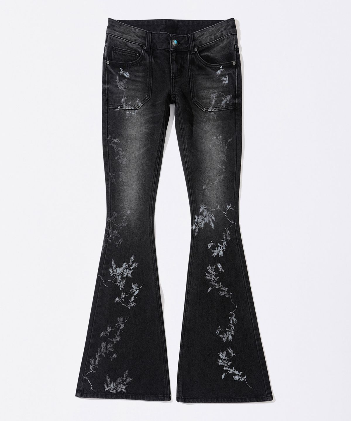 스컬프터(SCULPTOR) Flocking Bootcut Denim Washed Gray