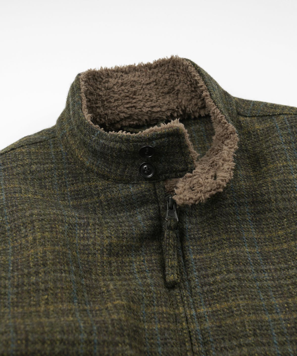 프리즘웍스(FRIZMWORKS) FLUFFY WOOL HARRINGTON JACKET _ SEAWEED