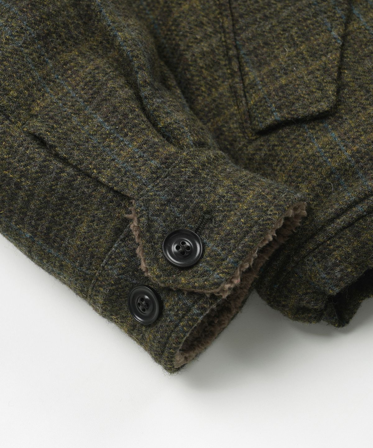 프리즘웍스(FRIZMWORKS) FLUFFY WOOL HARRINGTON JACKET _ SEAWEED