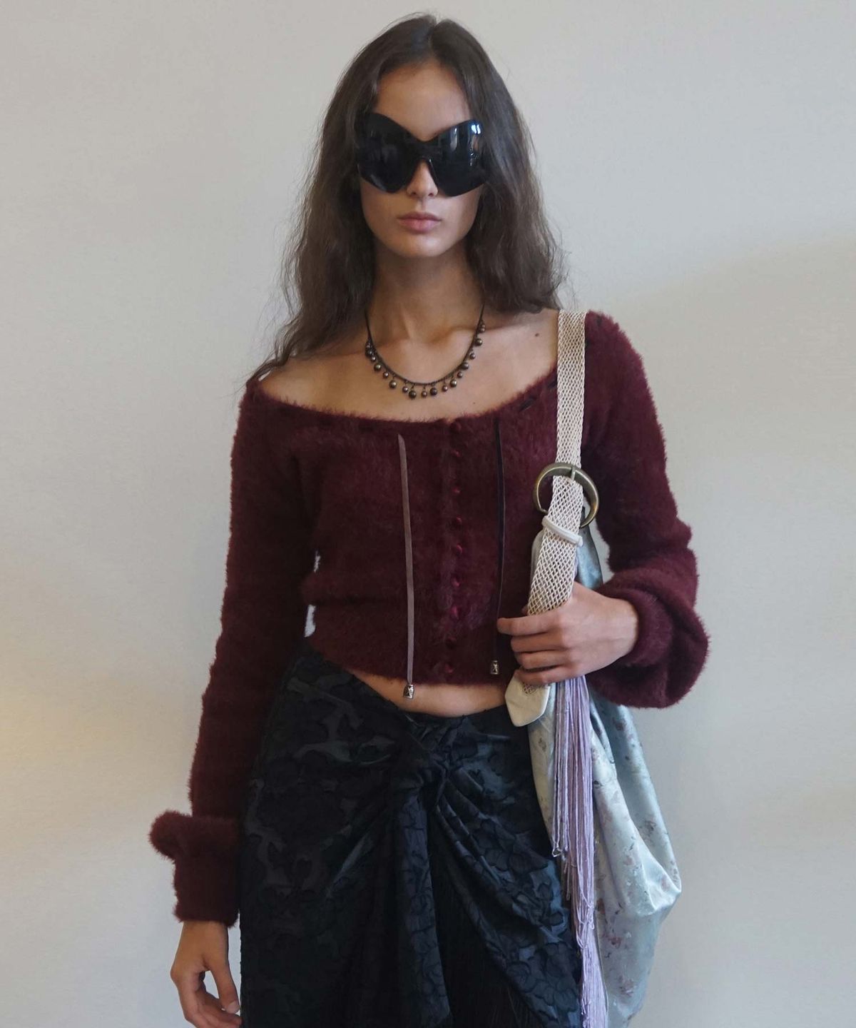 스컬프터(SCULPTOR) Angora Cardigan Burgundy