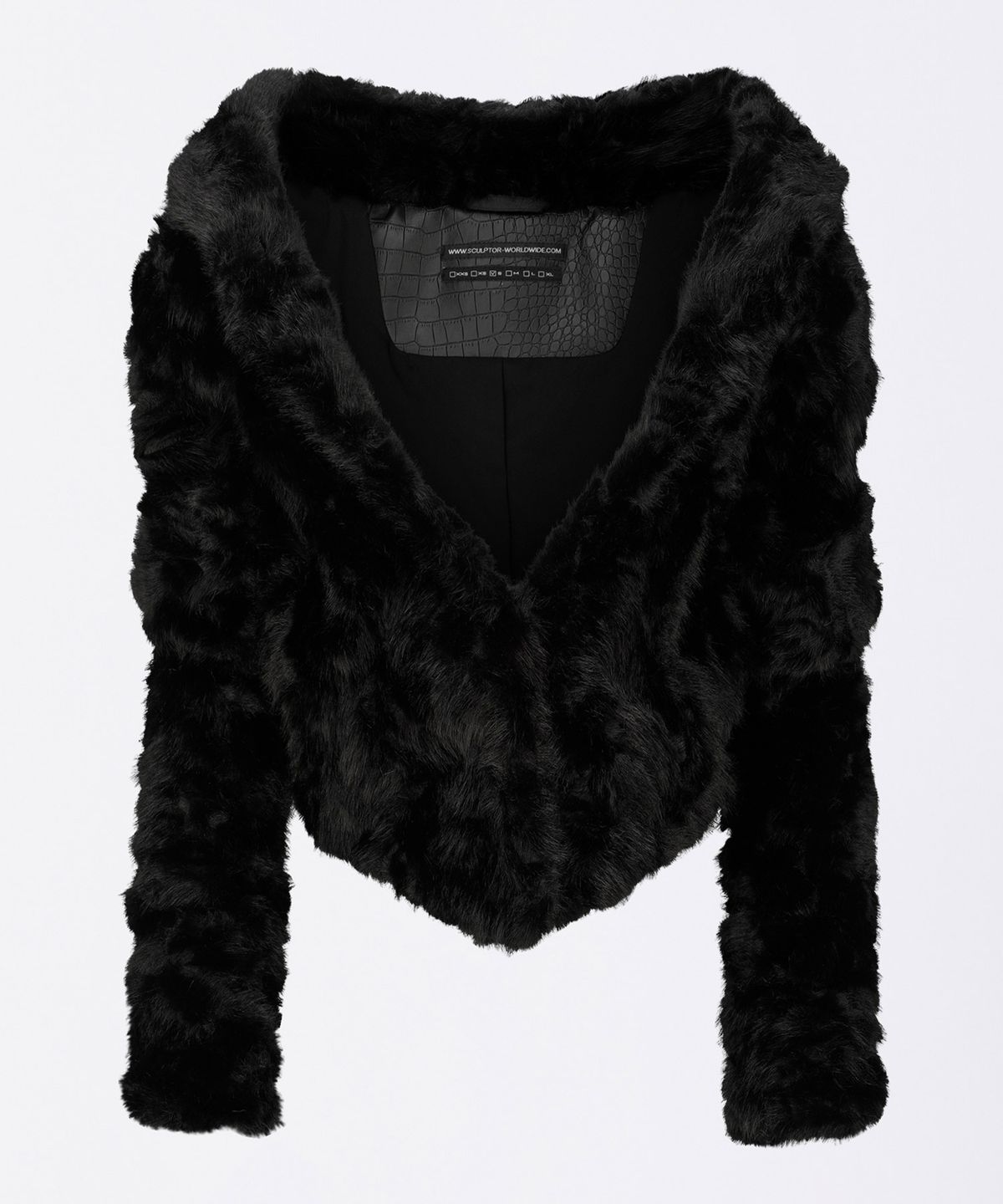 스컬프터(SCULPTOR) Faux Fur Corset Jacket Black