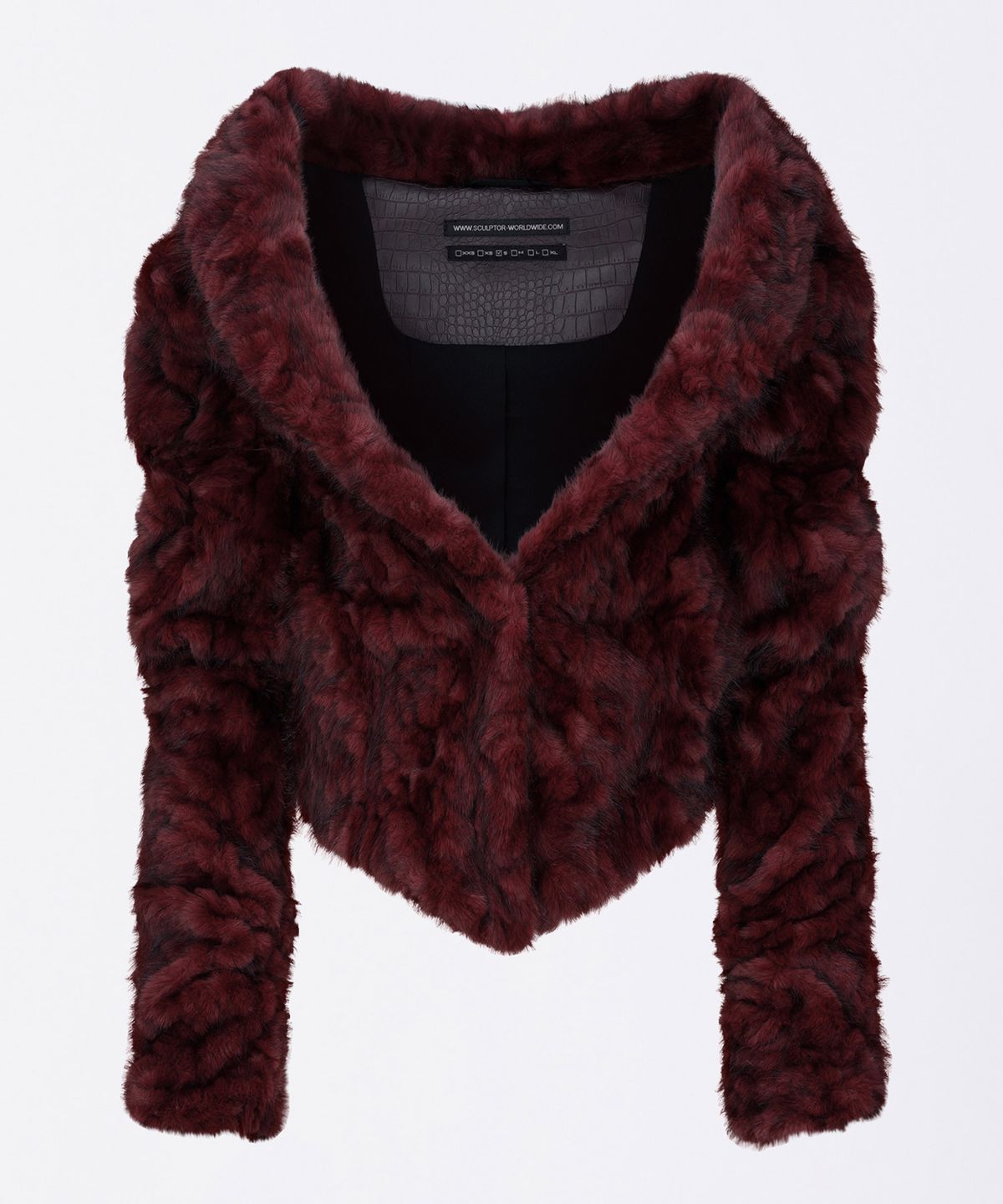 스컬프터(SCULPTOR) Faux Fur Corset Jacket Wine