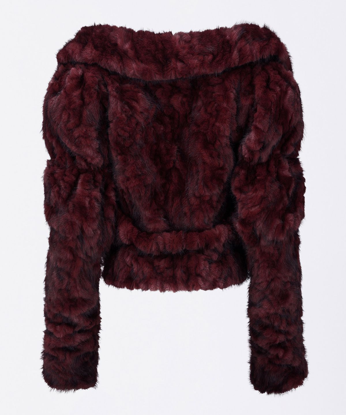 스컬프터(SCULPTOR) Faux Fur Corset Jacket Wine