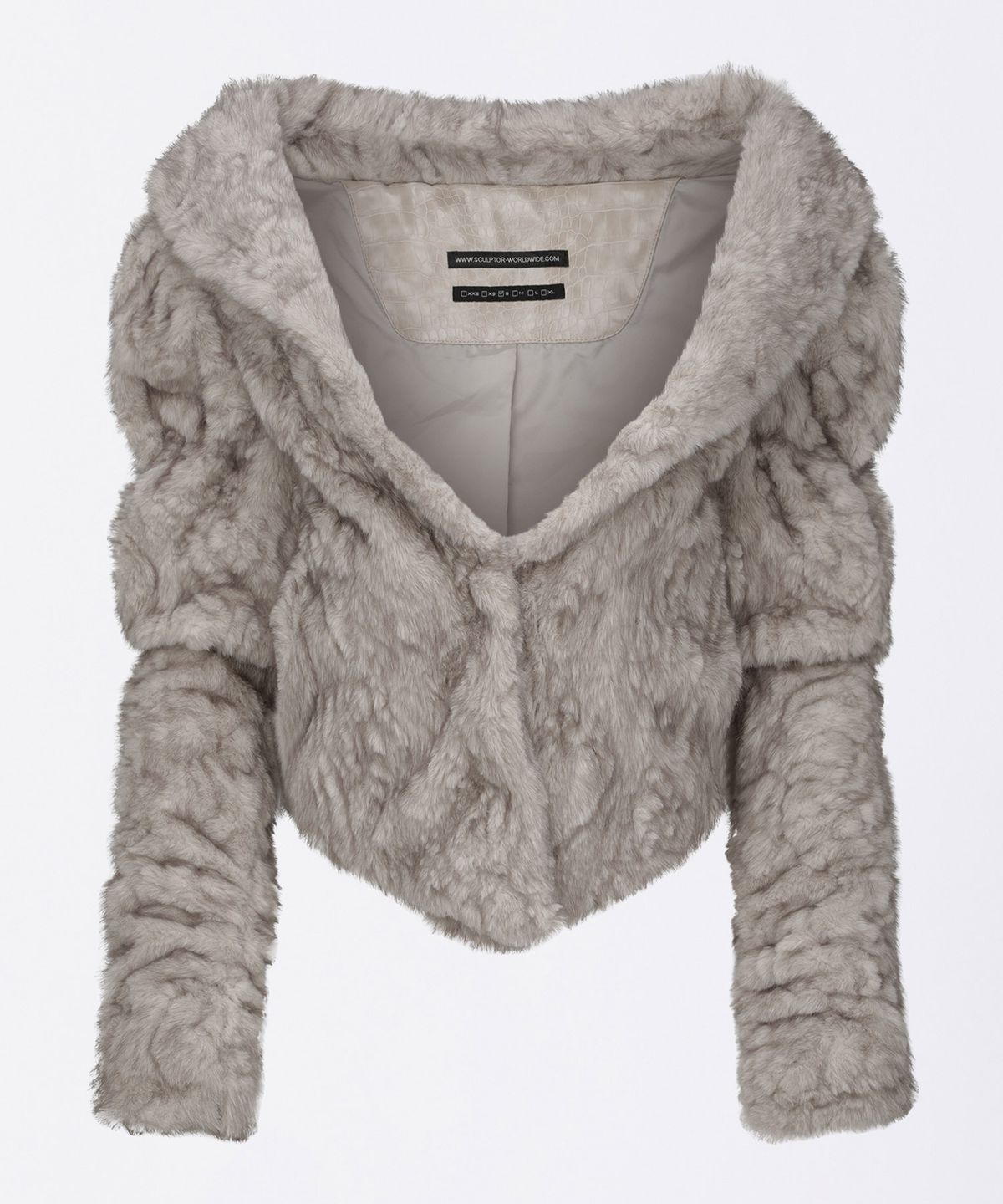 스컬프터(SCULPTOR) Faux Fur Corset Jacket Warm Gray