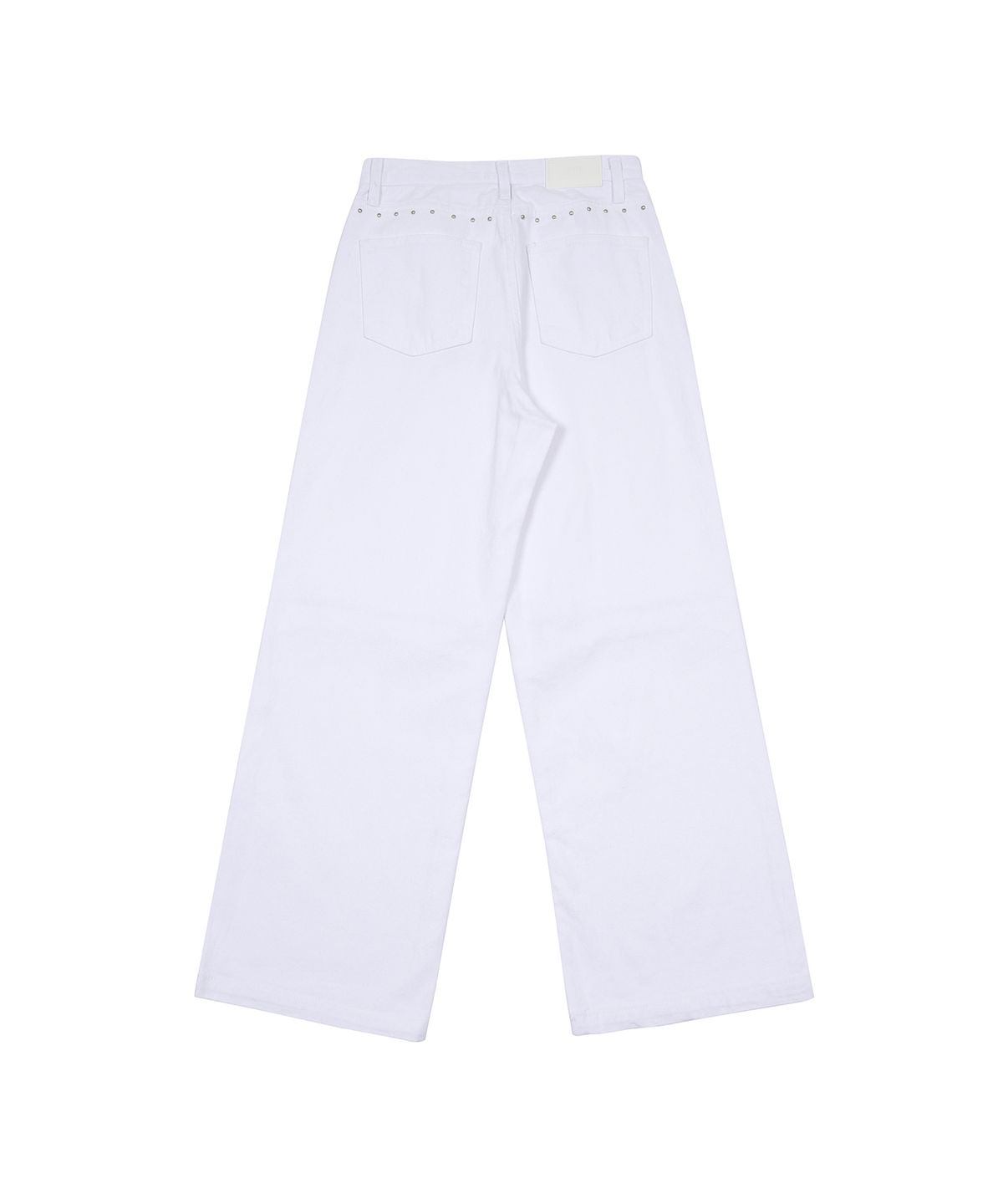 어니브(ANIV) OPEN ZIPPER RIVET DENIM PANTS WHITE