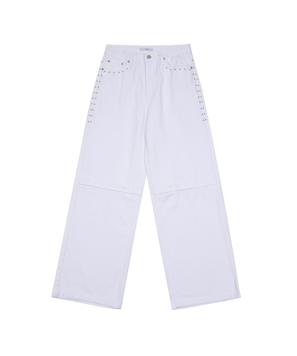 어니브(ANIV) OPEN ZIPPER RIVET DENIM PANTS WHITE