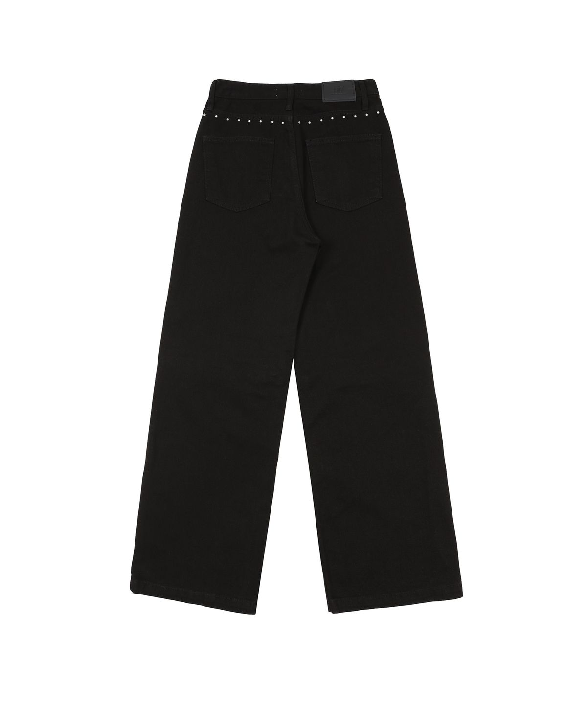 어니브(ANIV) OPEN ZIPPER RIVET DENIM PANTS BLACK