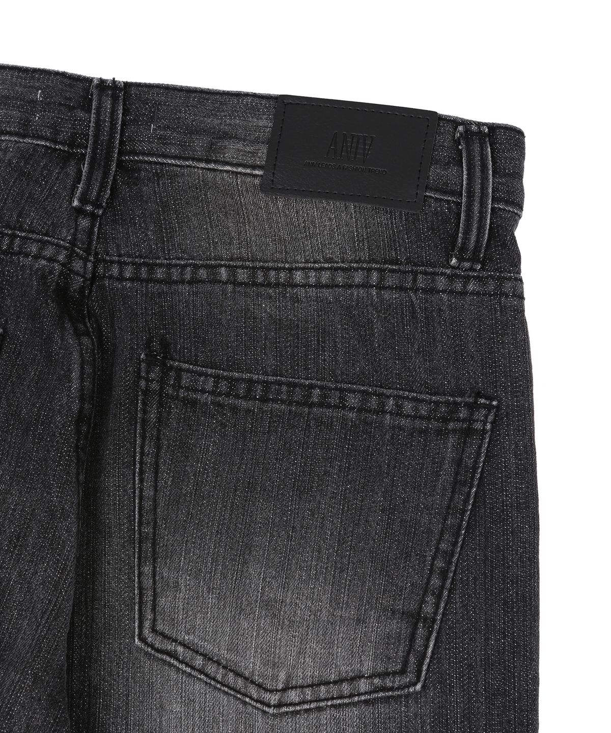 어니브(ANIV) STRAIGHT ROLL-UP DENIM PANTS RUSTY-BLACK