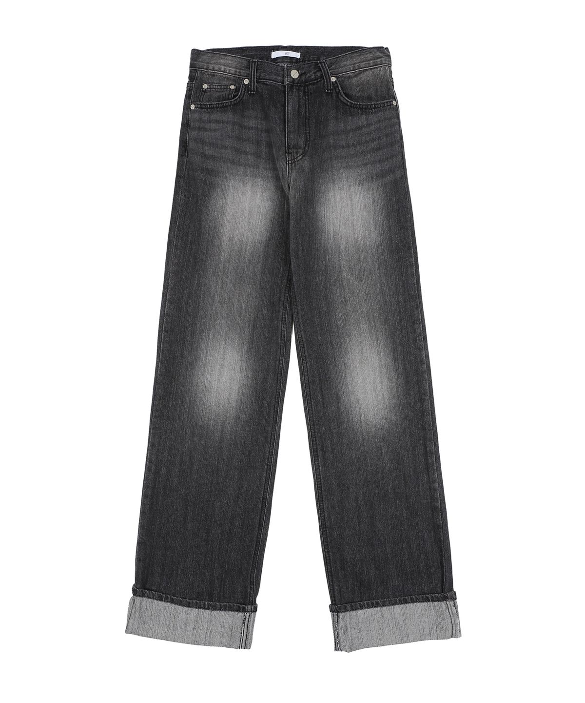 어니브(ANIV) STRAIGHT ROLL-UP DENIM PANTS RUSTY-BLACK
