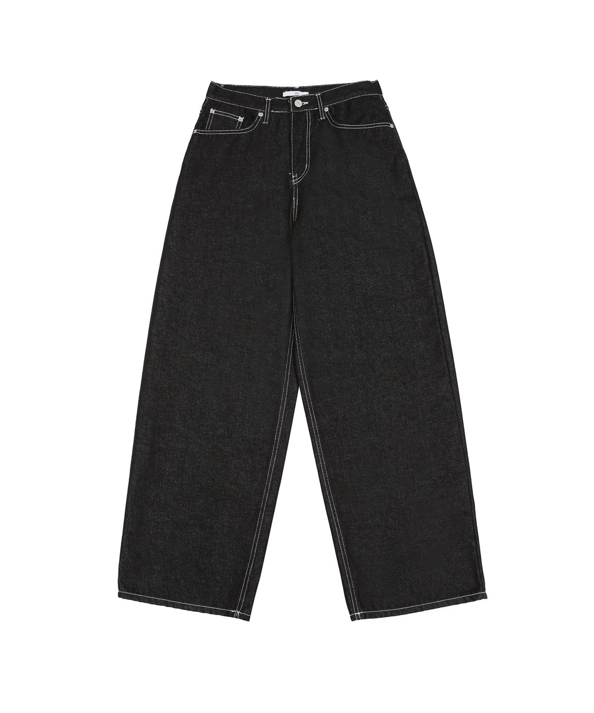 어니브(ANIV) SUN PATTERN STITCHED WIDE DENIM PANTS BLACK